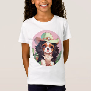 Cavalier King Charles pastel pink cowboy T-Shirt