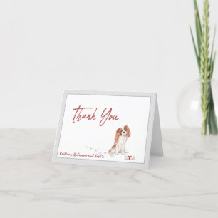 Cavalier King Charles Pet Dog Personalise Bone Thank You Card