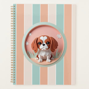 Cavalier King Charles Pink Pastel Paper Cutting Planner