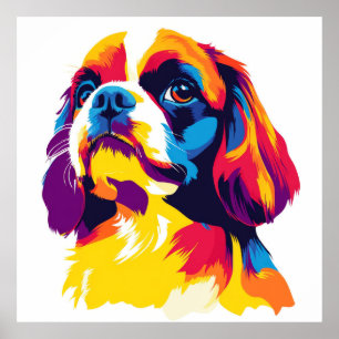 Cavalier King Charles Portrait Watercolour Print
