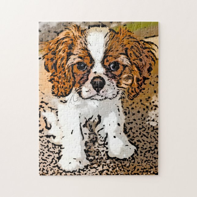 Cavalier King Charles Puppy Jigsaw Puzzle  (Vertical)