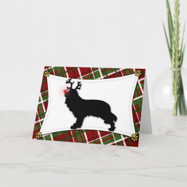 Cavalier King Charles Reindeer Christmas Card (Front)