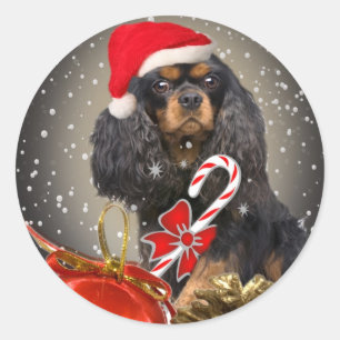 Cavalier King Charles Santa gifts Classic Round Sticker