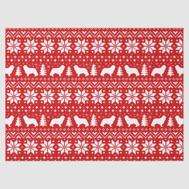 Cavalier King Charles Silhouettes Christmas Tissue Paper (Front)