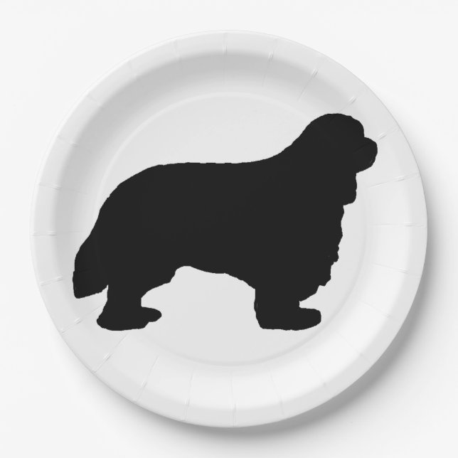 Cavalier King Charles silo black Paper Plate (Front)