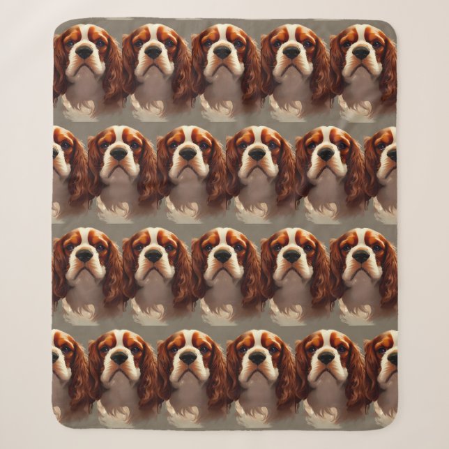 Cavalier King Charles Spaniel AI5 Sherpa Blanket (Front)