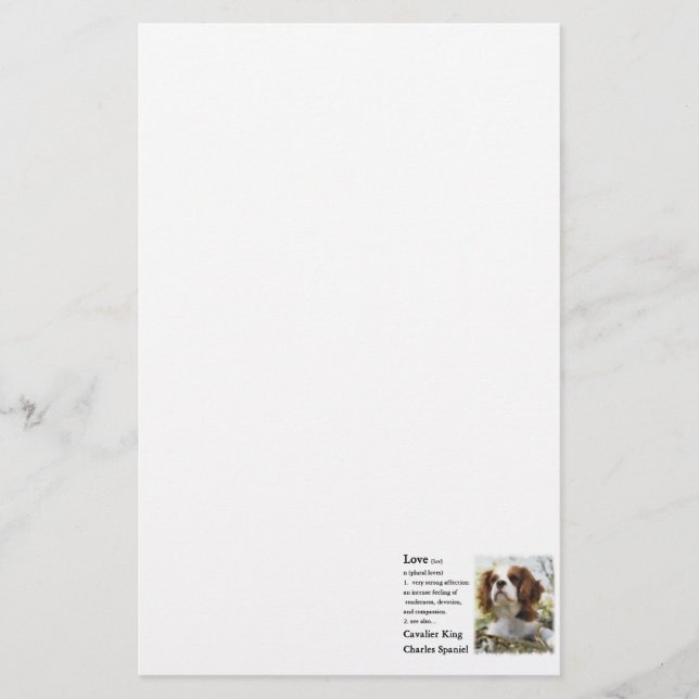 Cavalier King Charles Spaniel Art Love Is Stationery (Front)