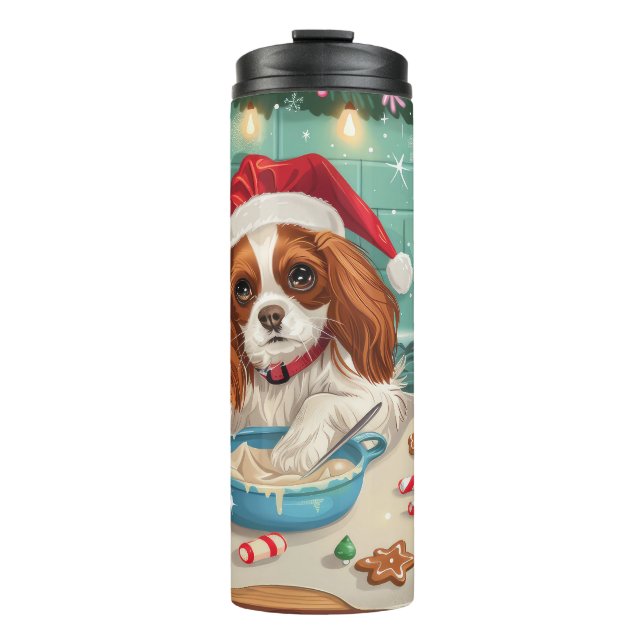 Cavalier King Charles Spaniel Baking Christmas Thermal Tumbler (Front)