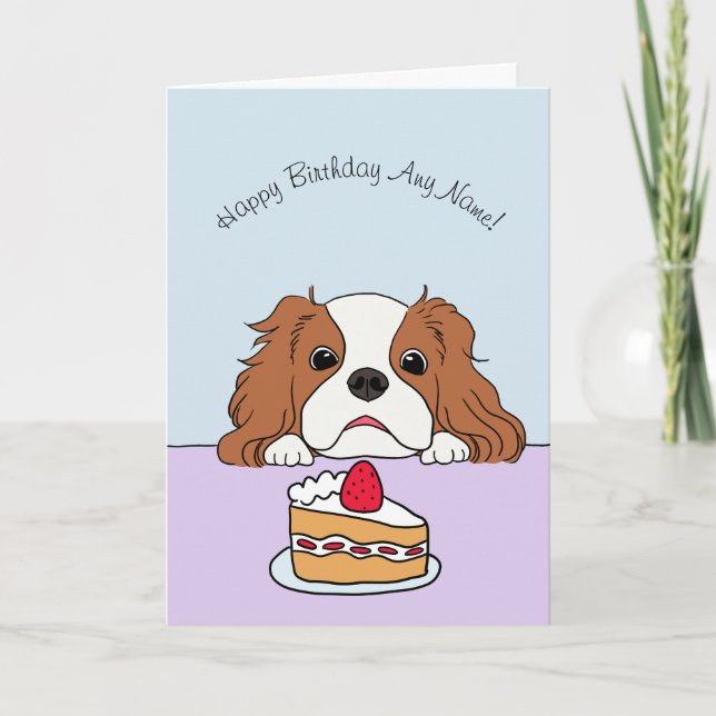 Cavalier King Charles Spaniel Birthday Card (Front)