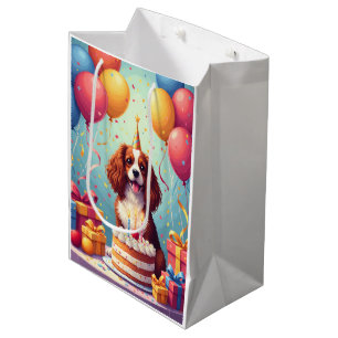 Cavalier King Charles Spaniel Birthday Celebration Medium Gift Bag