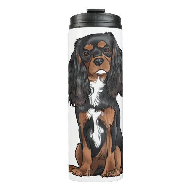Cavalier King Charles Spaniel - Black and Tan Thermal Tumbler (Front)
