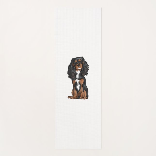 Cavalier King Charles Spaniel - Black and Tan Yoga Mat (Front)