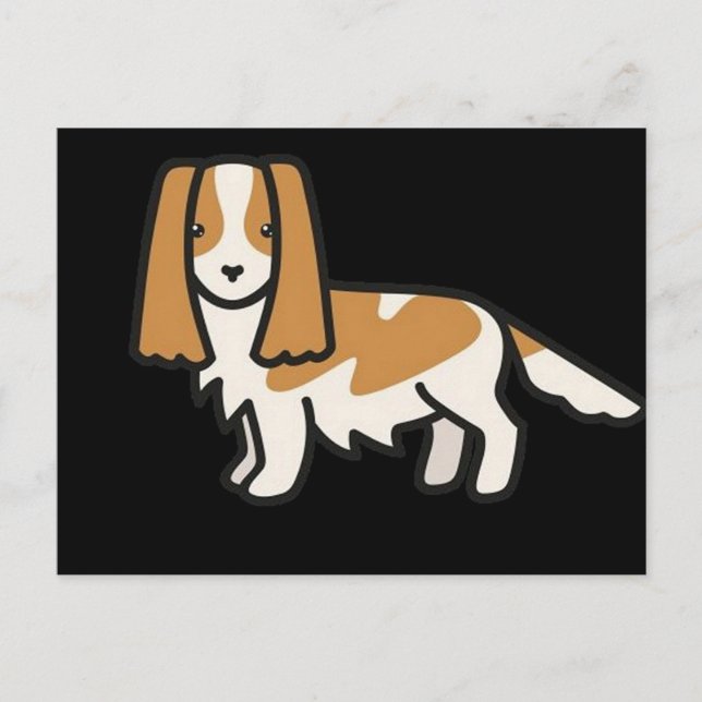 cavalier king charles spaniel blenheim cartoon postcard (Front)