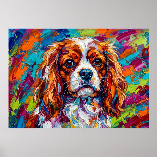 Cavalier King Charles Spaniel Bold Pop Art Poster  (Front)