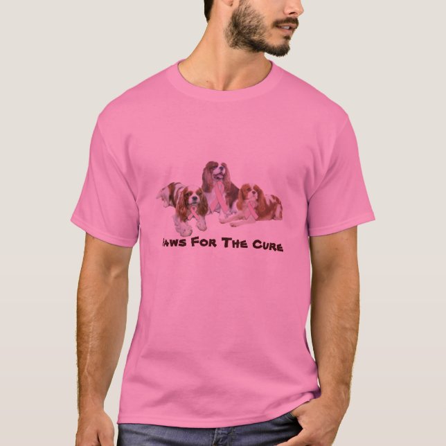 Cavalier King Charles Spaniel Breast Cancer Shirt (Front)