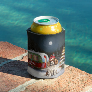 Cavalier King Charles Spaniel Caravan Christmas  Can Cooler