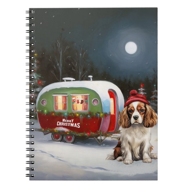 Cavalier King Charles Spaniel Caravan Christmas  Notebook (Front)