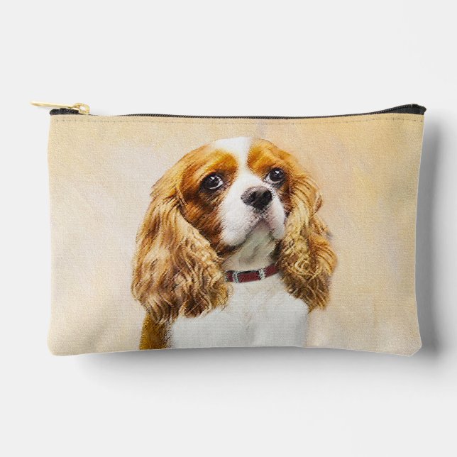 Cavalier King Charles Spaniel Cav Dog Art Painting Accessory Pouch (Front)