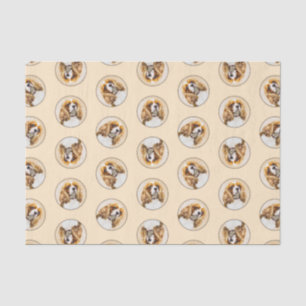 Cavalier King Charles Spaniel Cav Dog Art Painting Tissue Paper