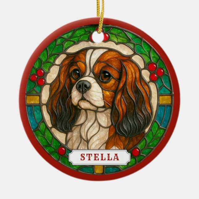 Cavalier King Charles Spaniel Ceramic Ornament (Front)