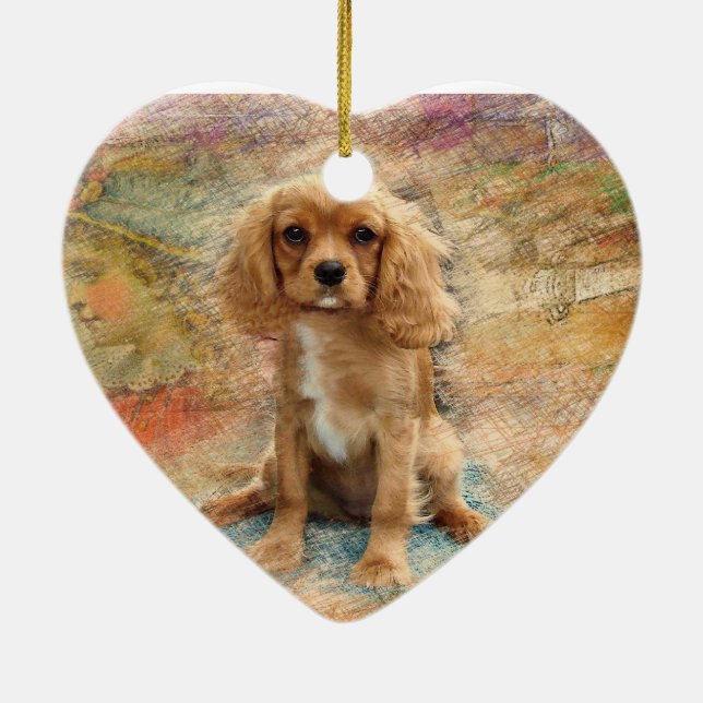 Cavalier King Charles Spaniel Ceramic Tree Decoration (Back)