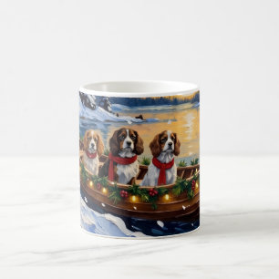 Cavalier King Charles Spaniel Christmas Boat Coffee Mug
