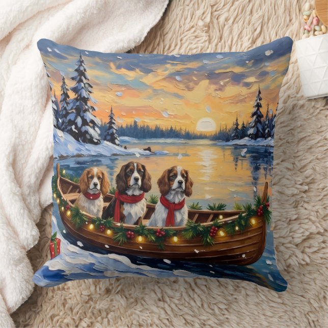 Cavalier King Charles Spaniel Christmas Boat Cushion (Blanket)