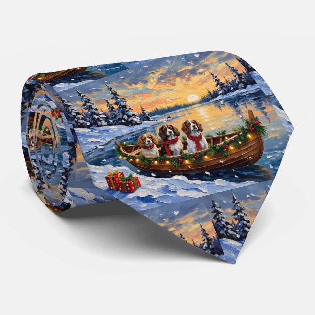 Cavalier King Charles Spaniel Christmas Boat Tie (Rolled)