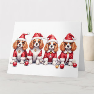 Cavalier King Charles Spaniel Christmas Dress Card