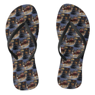 Cavalier King Charles Spaniel Christmas Festive Jandals