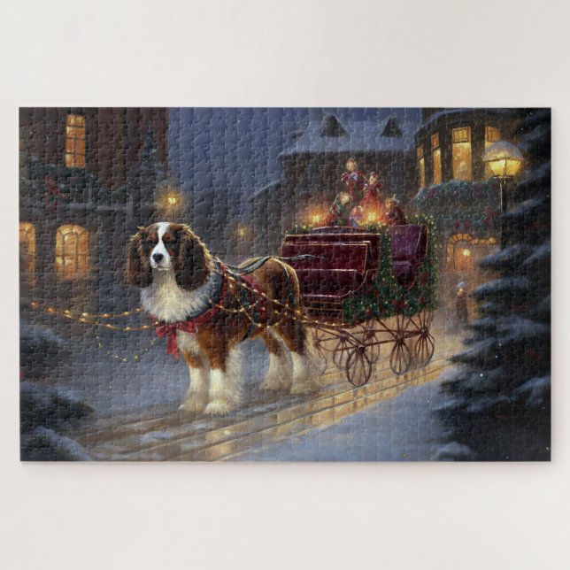 Cavalier King Charles Spaniel Christmas Festive  Jigsaw Puzzle (Horizontal)