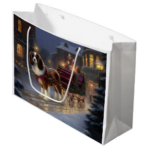 Cavalier King Charles Spaniel Christmas Festive Large Gift Bag