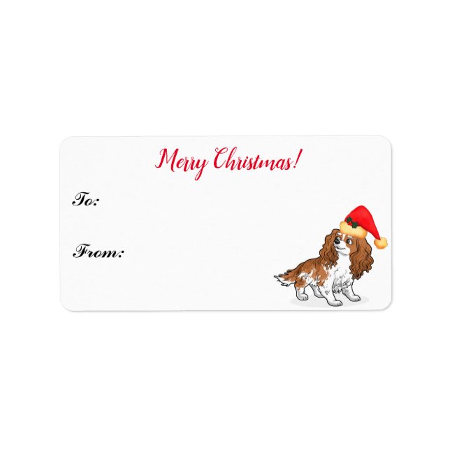 Cavalier King Charles Spaniel Christmas Gift Tag (Front)
