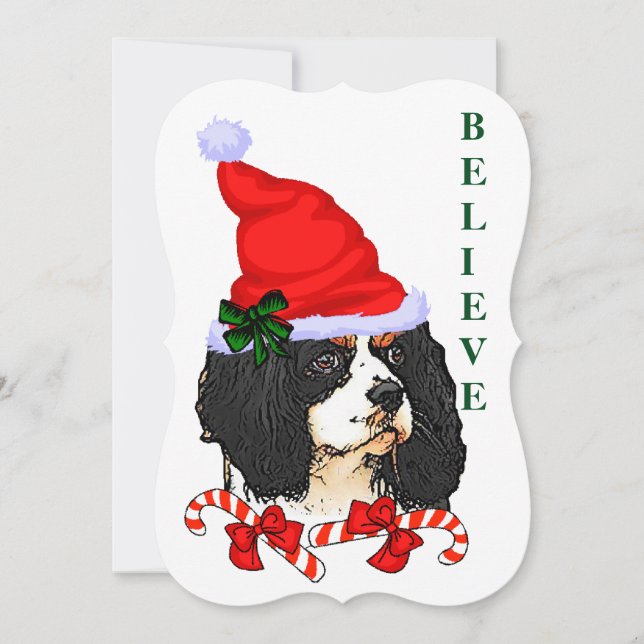 Cavalier King Charles Spaniel Christmas Holiday Card (Front)