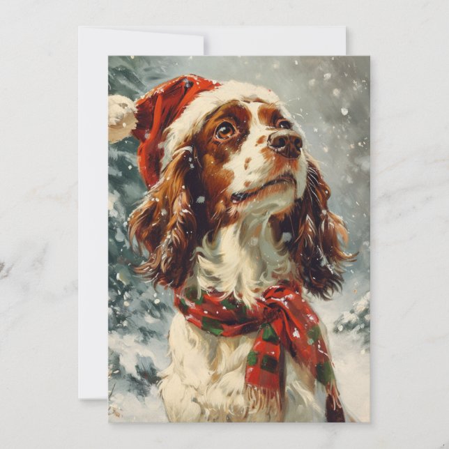 Cavalier King Charles Spaniel Christmas  Holiday Card (Front)