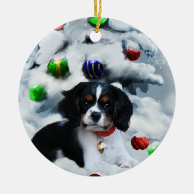 Cavalier King Charles Spaniel Christmas Ornament (Front)