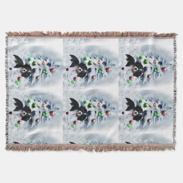 Cavalier King Charles Spaniel Christmas Throw Blanket (Front)
