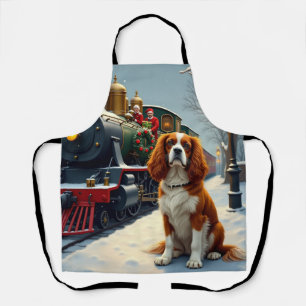 Cavalier King Charles Spaniel Christmas Train Apron