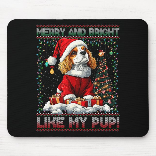 Cavalier King Charles Spaniel Christmas Tree Decor Mouse Pad (Front)
