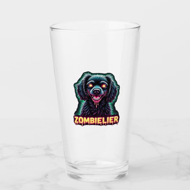 Cavalier King Charles Spaniel CKCS Zombie Dog Hall Glass (Front)