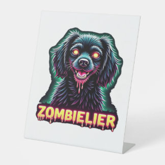 Cavalier King Charles Spaniel CKCS Zombie Dog Hall Pedestal Sign