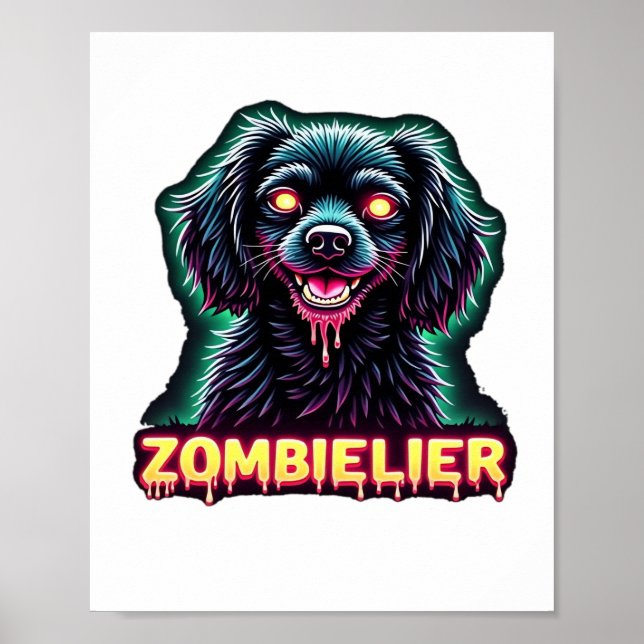 Cavalier King Charles Spaniel CKCS Zombie Dog Hall Poster (Front)
