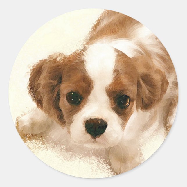 Cavalier King Charles Spaniel Classic Round Sticker (Front)