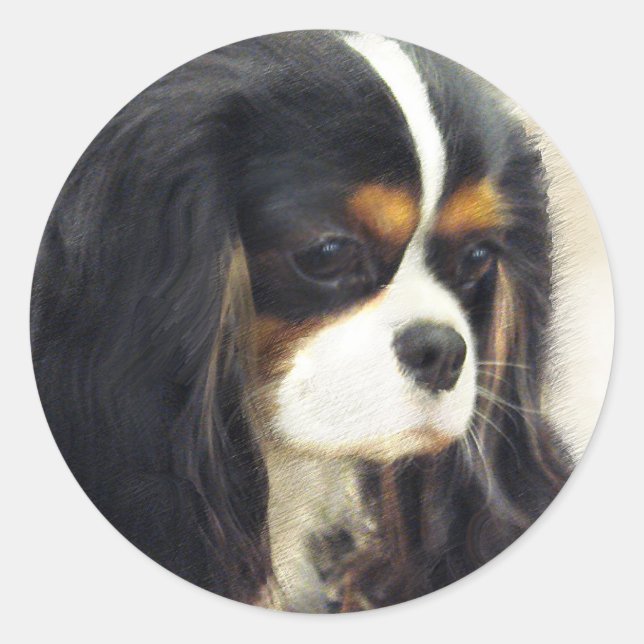 Cavalier King Charles Spaniel Classic Round Sticker (Front)