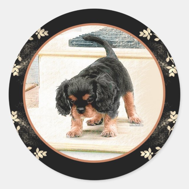 Cavalier King Charles Spaniel Classic Round Sticker (Front)