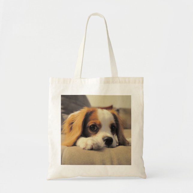 Cavalier King Charles Spaniel Cuddling Tote Bag (Front)