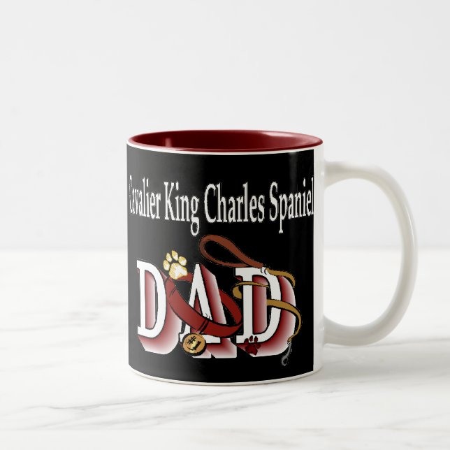 Cavalier King Charles Spaniel DAD Gifts Two-Tone Coffee Mug (Right)