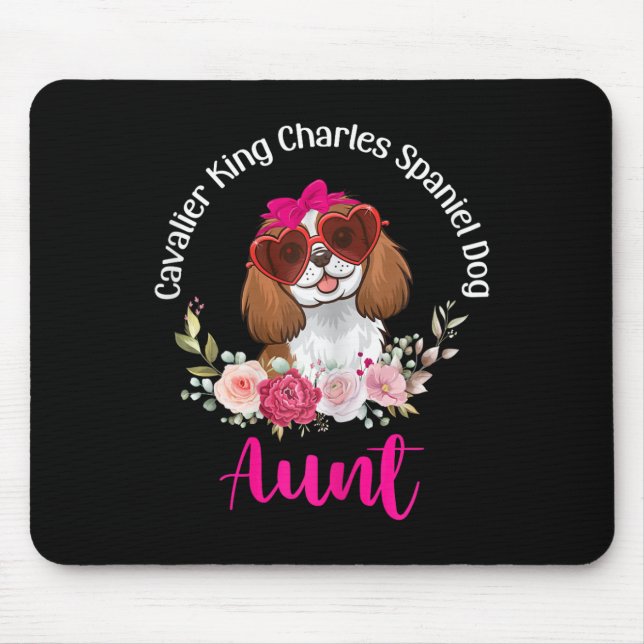 Cavalier King Charles Spaniel Dog Aunt Floral Vale Mouse Pad (Front)
