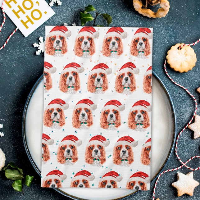 Cavalier King Charles Spaniel Dog Breed Christmas Tea Towel (Creator Uploaded)