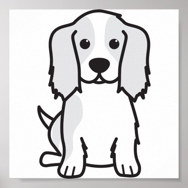 Cavalier King Charles Spaniel Dog Cartoon Poster (Front)